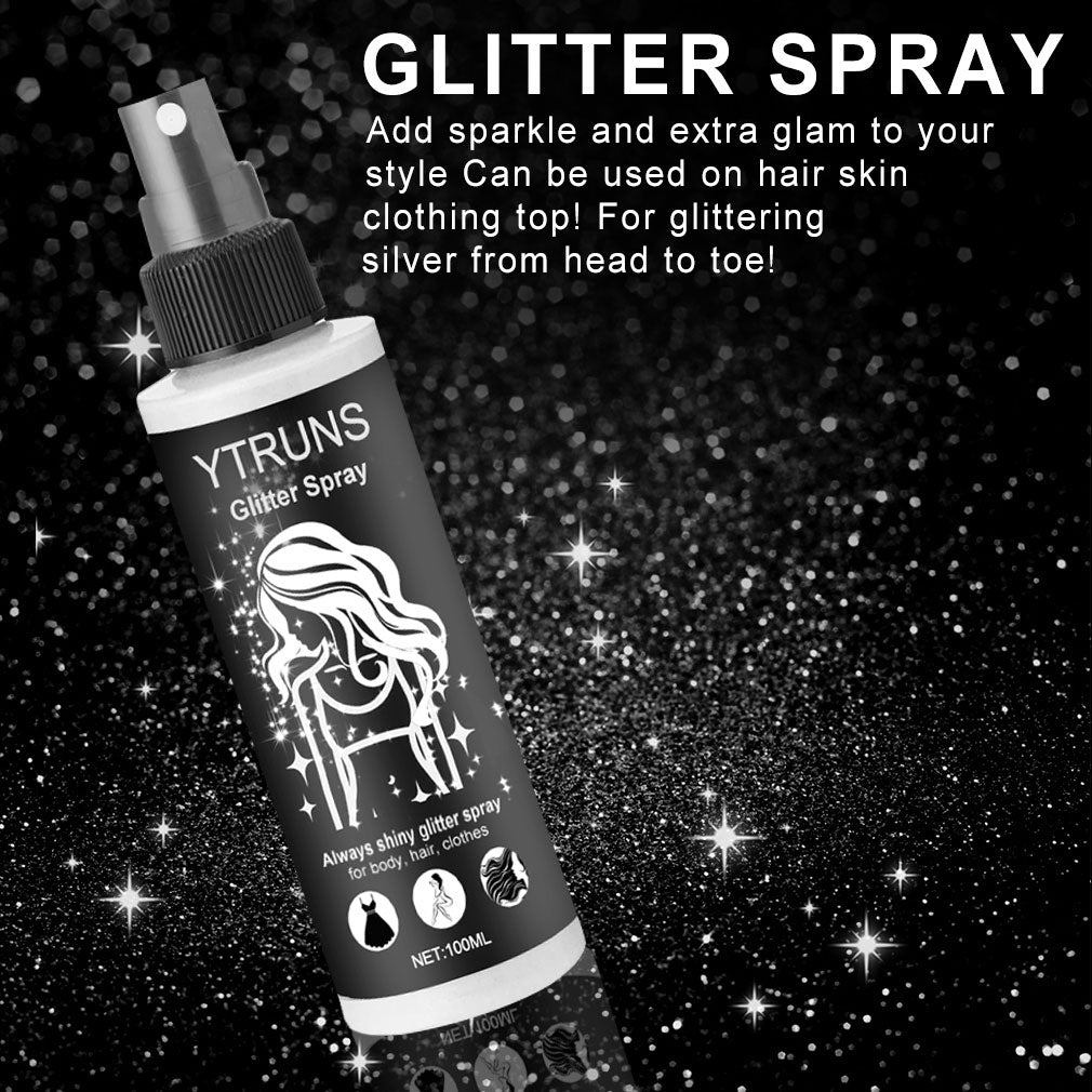 2-Pack Quick Dry Glitter Spray Kit for Hair And Body - High Gloss Shimmer Spray for Lips, Eyes, Face And More - Great for Music Festivals