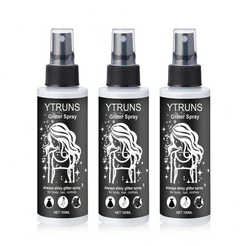 2-Pack Quick Dry Glitter Spray Kit for Hair And Body - High Gloss Shimmer Spray for Lips, Eyes, Face And More - Great for Music Festivals